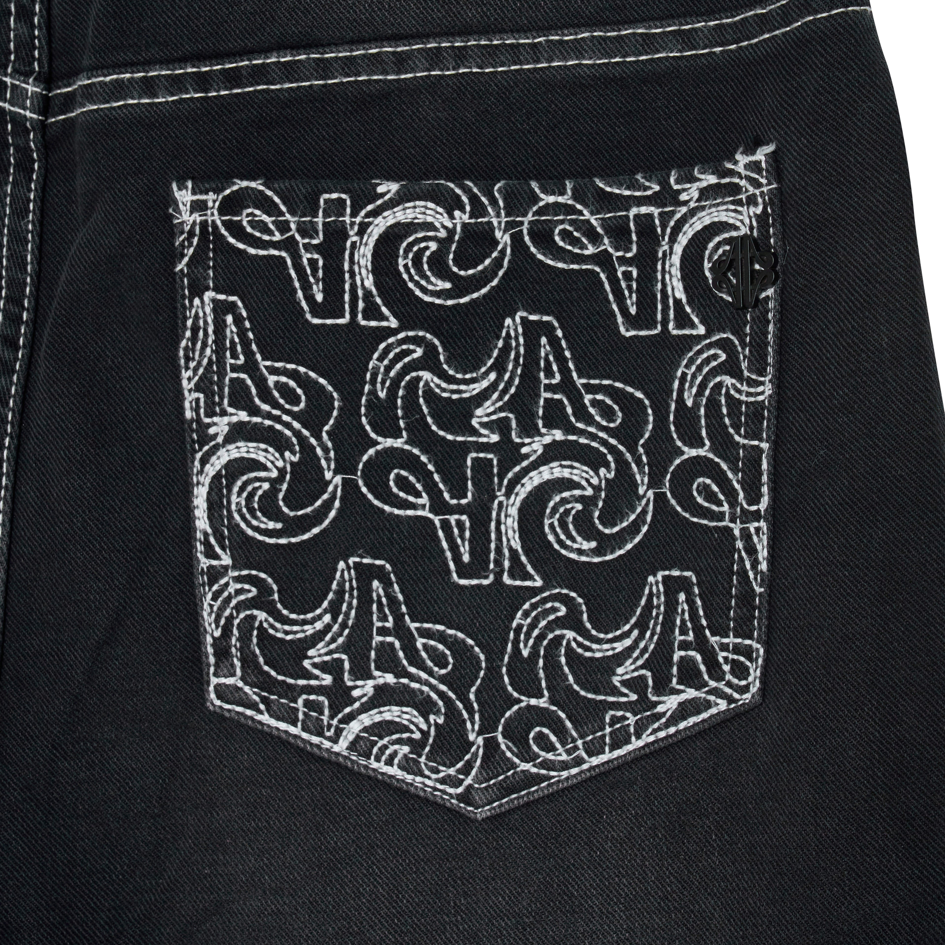 Keshi Denim Short Set Zwart