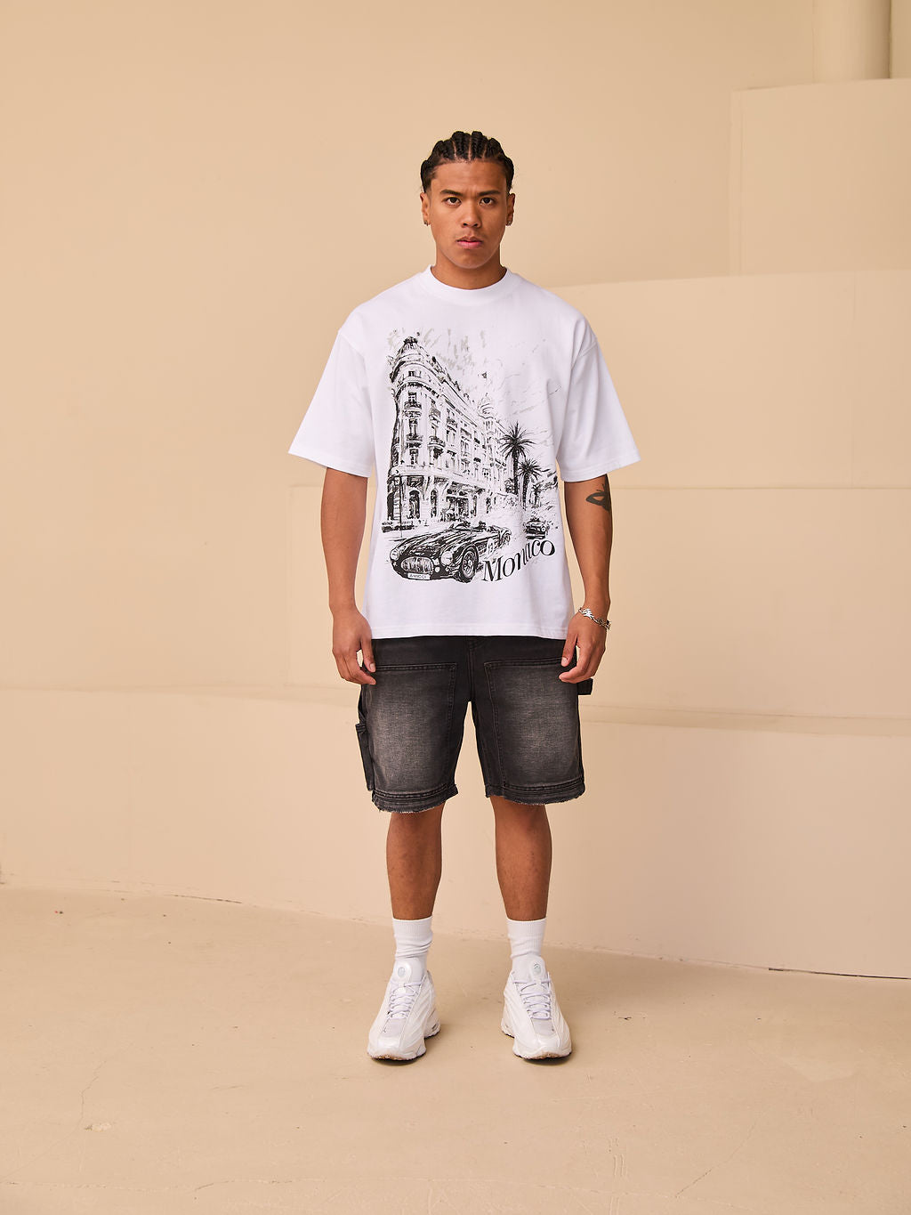 Larvotto Wit Grafisch T-shirt