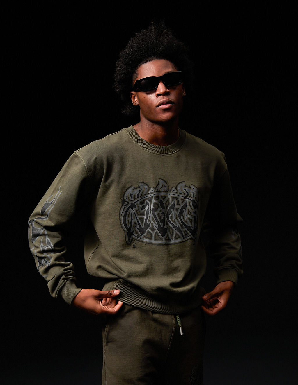 Honova Graphic Crewneck Groen