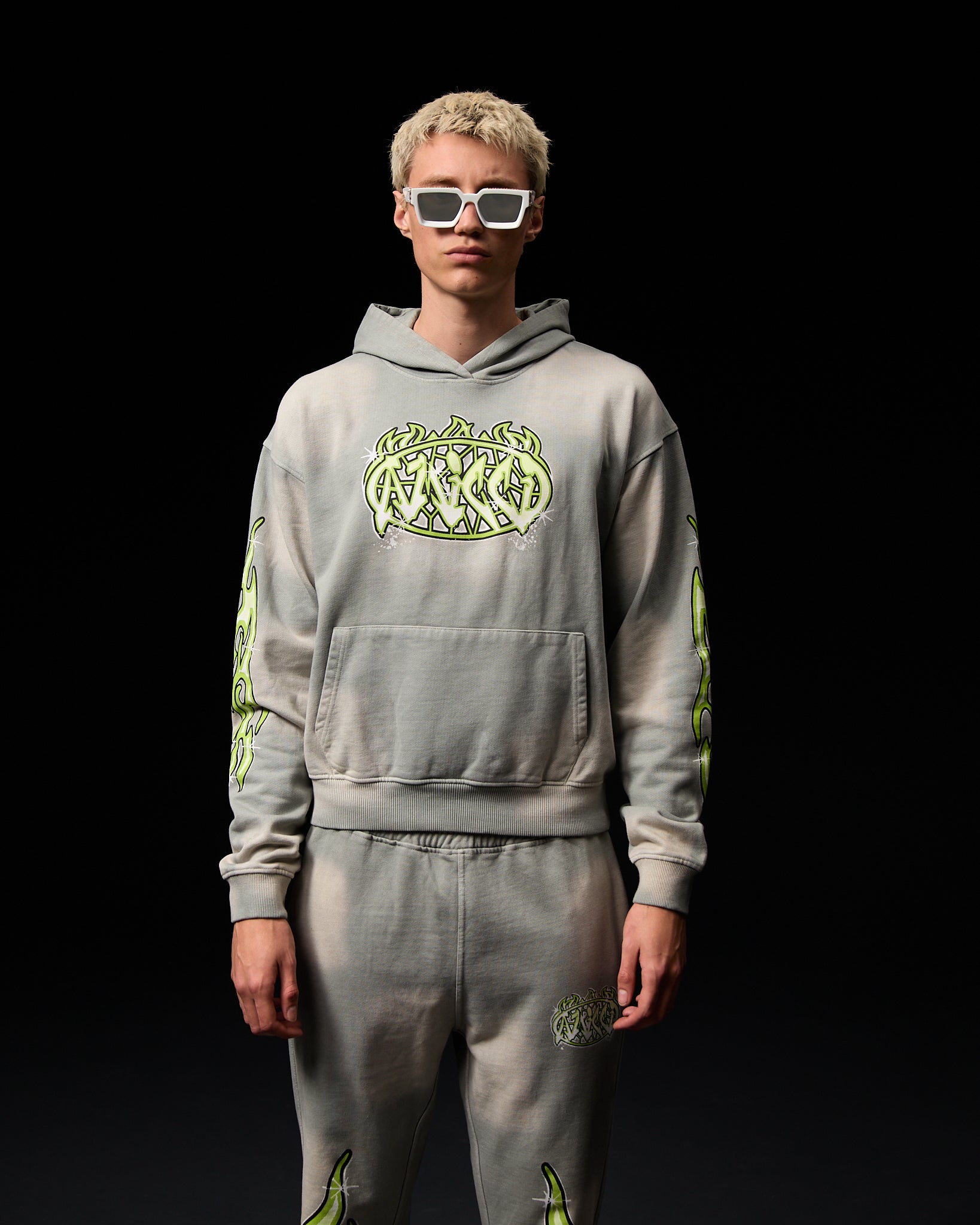 Paola Grafische Hoodie Grijs