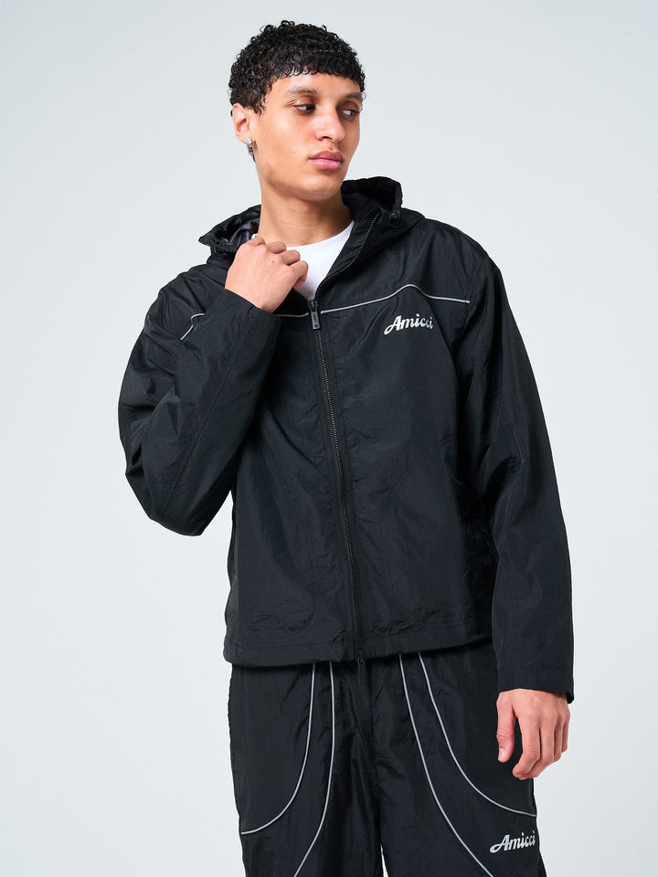 Carson Black Windbreaker