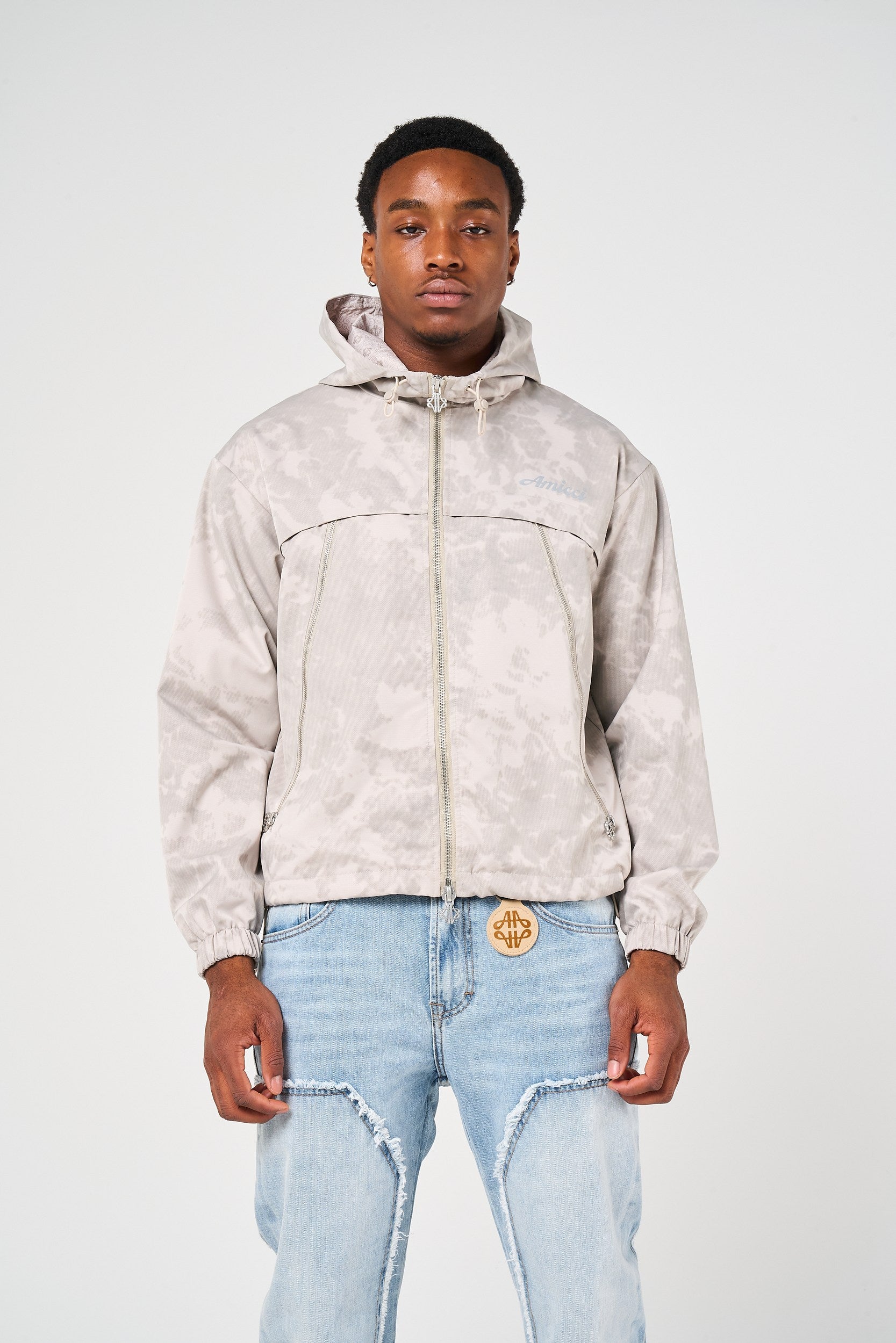 Bowery Beige Zipped Windbreaker