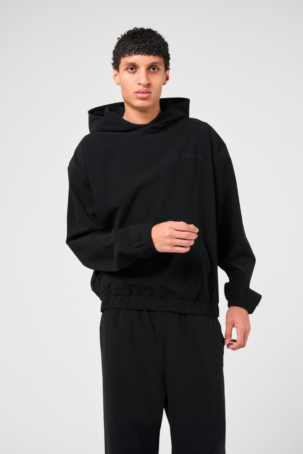 Cylinder Black Needlecord Hoodie