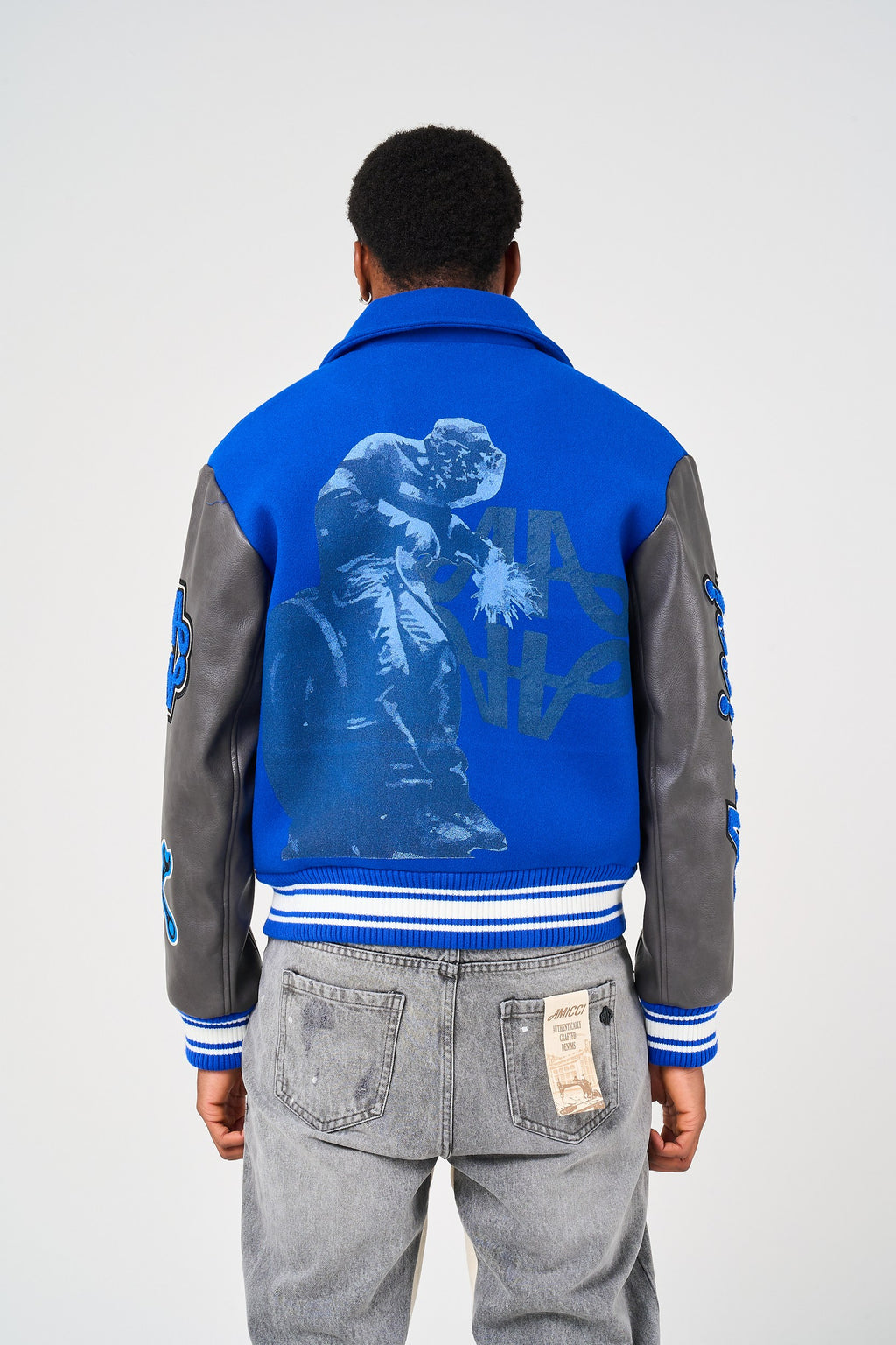 Taras Navy Varsity Jacket