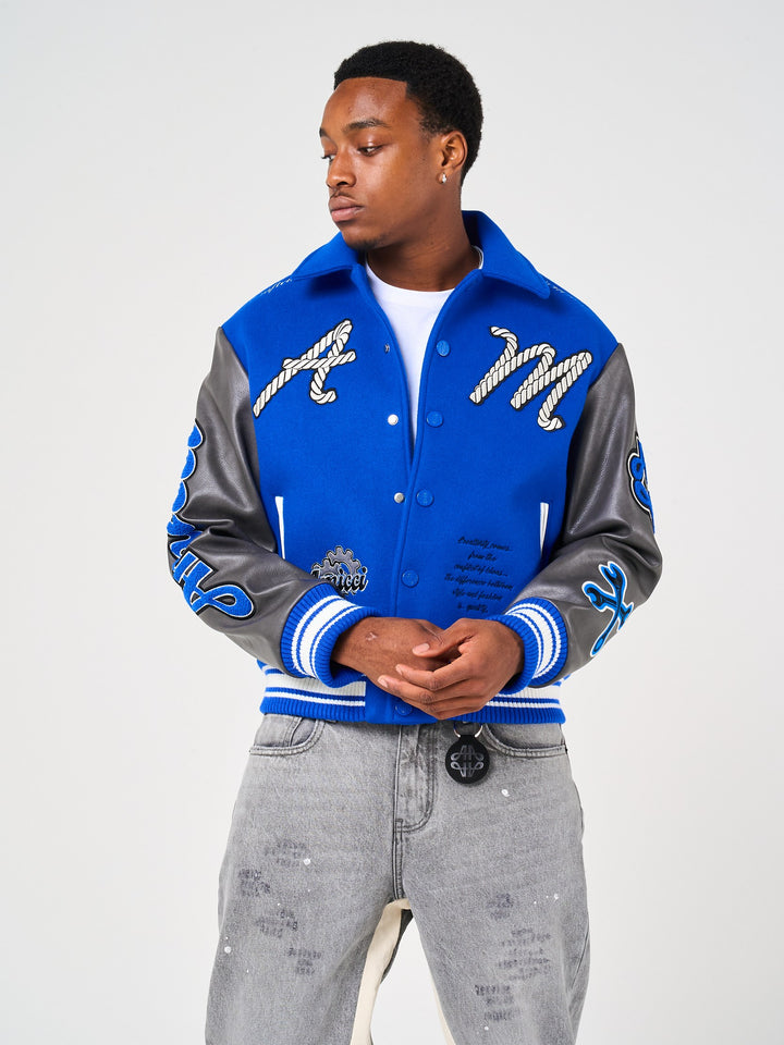 Taras Navy Varsity Jacket