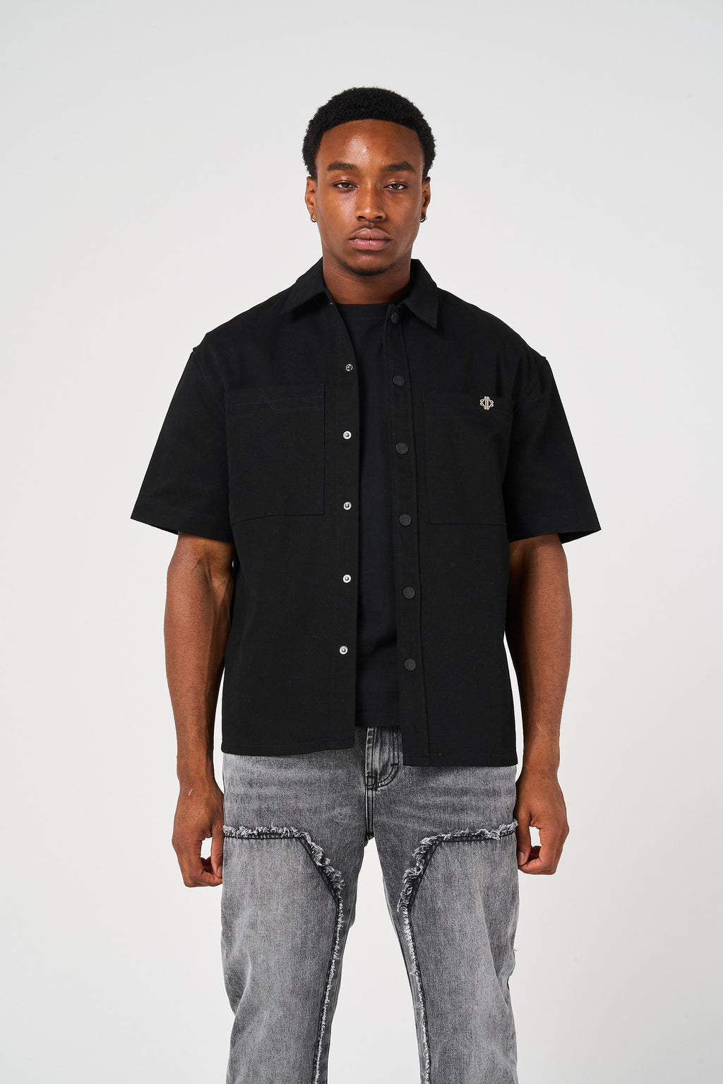 Blaise Cotton Twill Black Shirt