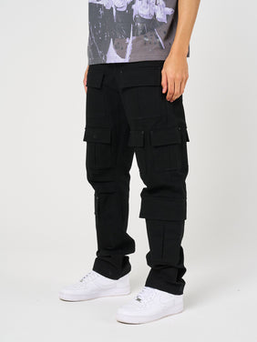 Terron Black Cotton Twill Pants