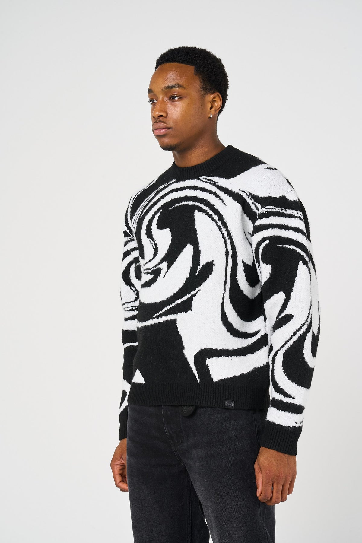 Pierce zwart gebreid sweatshirt