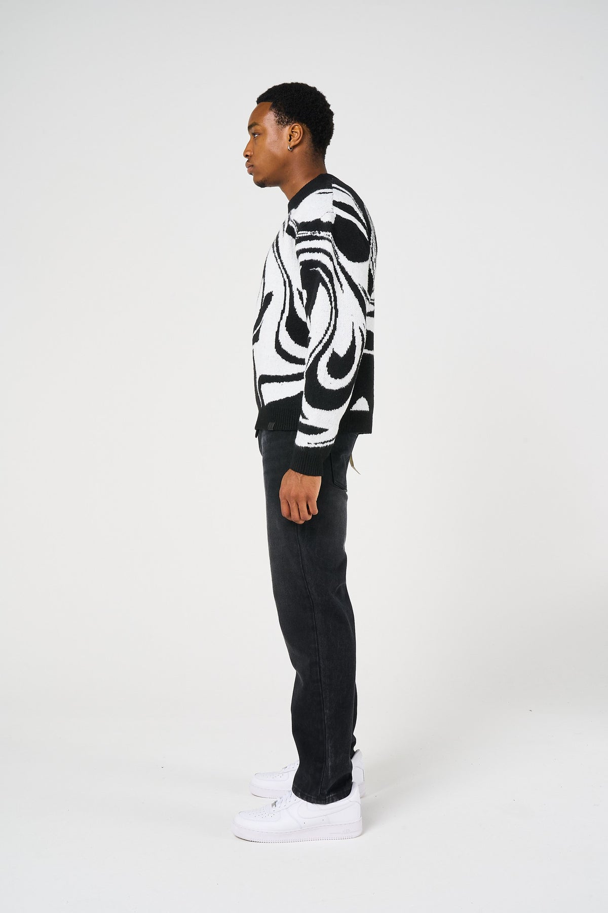 Pierce zwart gebreid sweatshirt