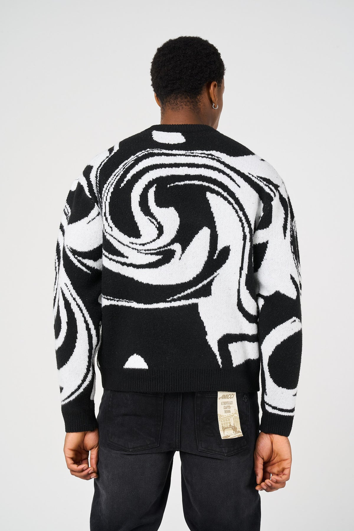 Pierce zwart gebreid sweatshirt
