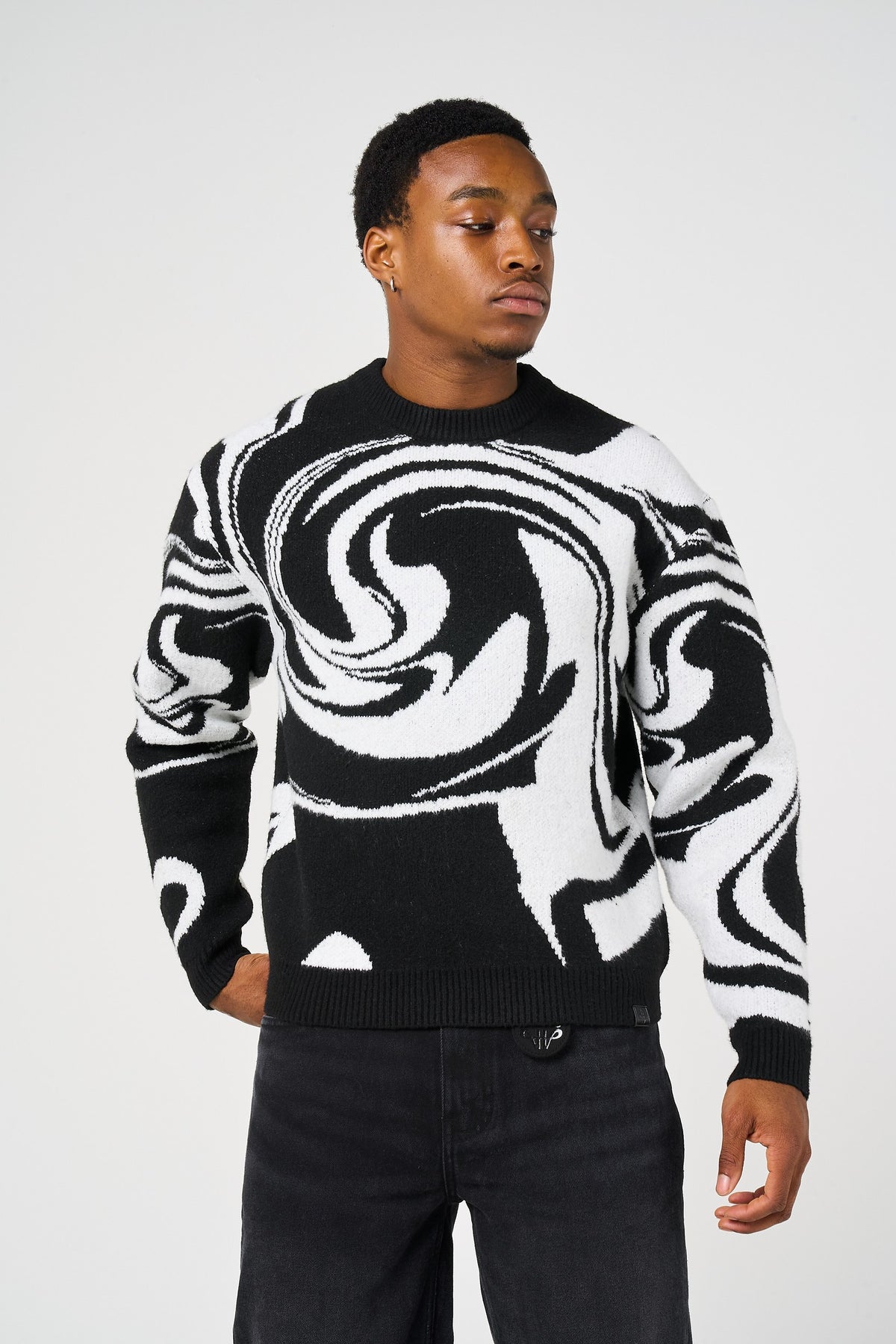 Pierce zwart gebreid sweatshirt