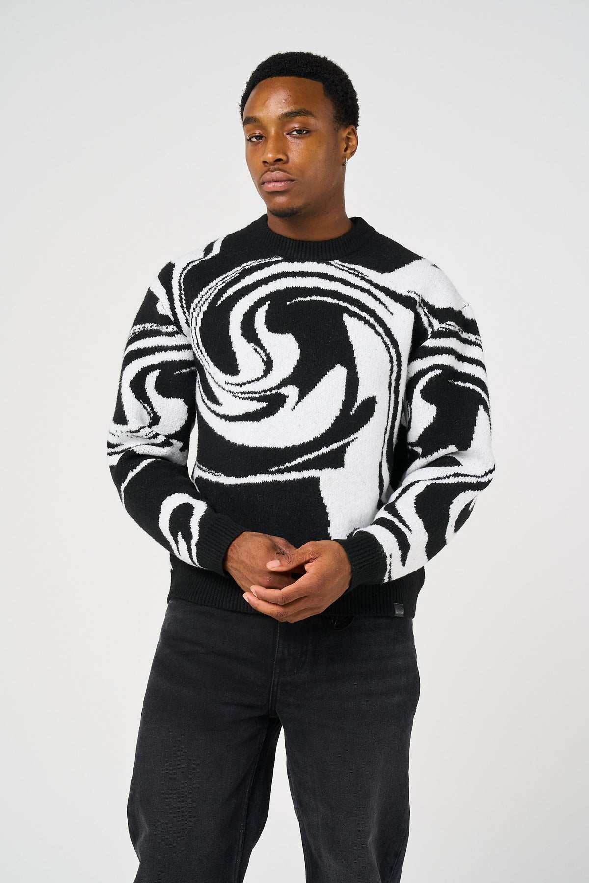 Pierce zwart gebreid sweatshirt
