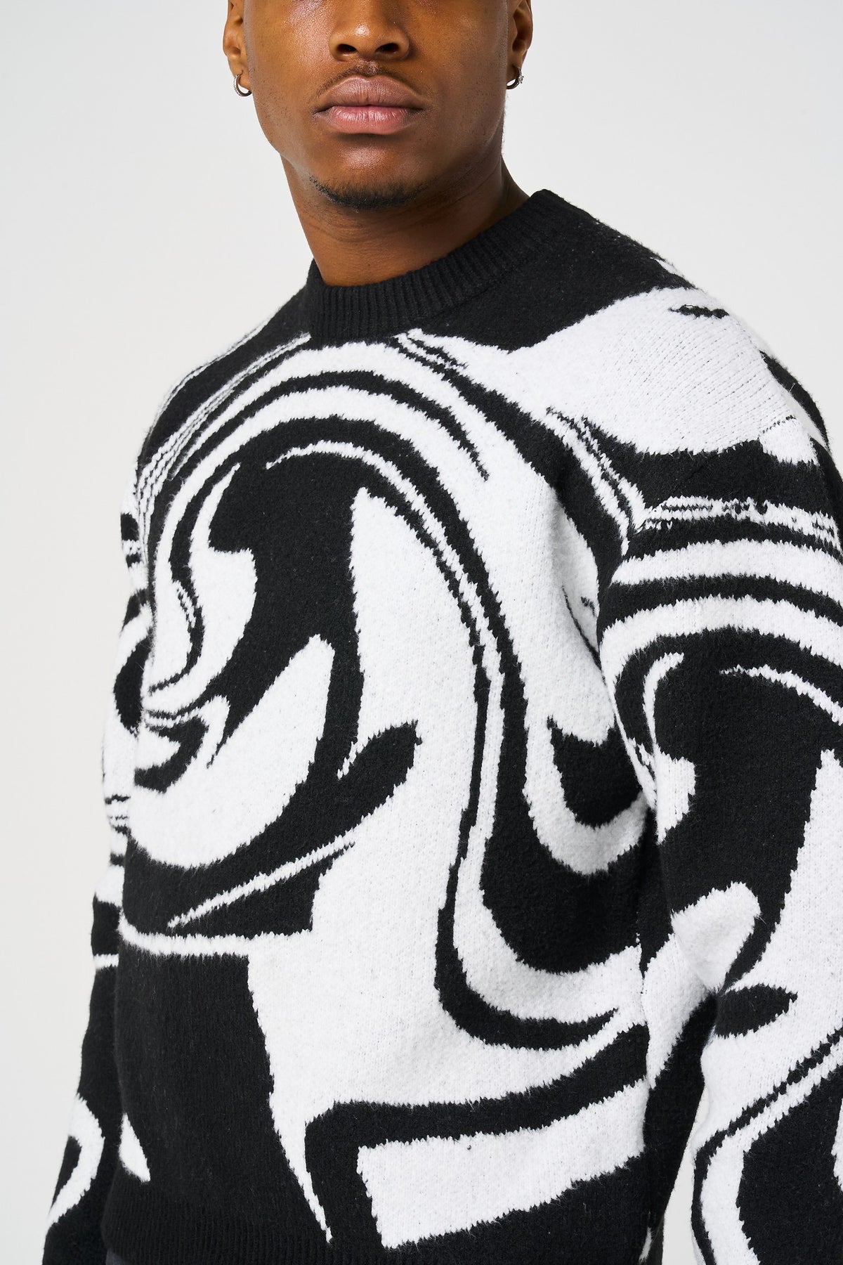 Pierce zwart gebreid sweatshirt