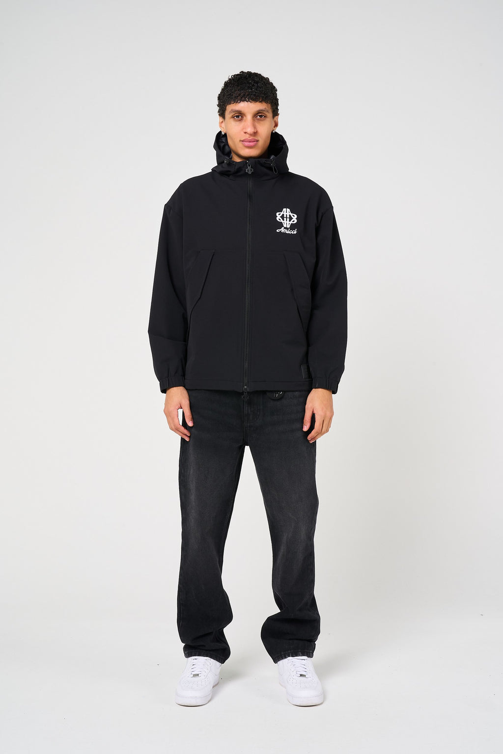 Crosby Black Longline Windbreaker