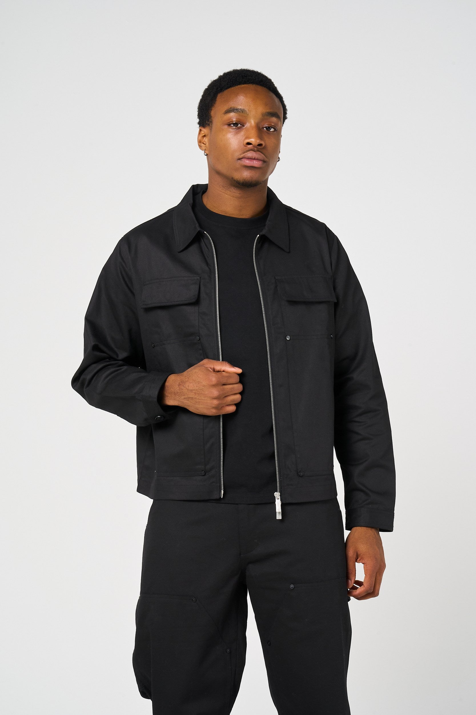 Wyatt Black Twill Overshirt