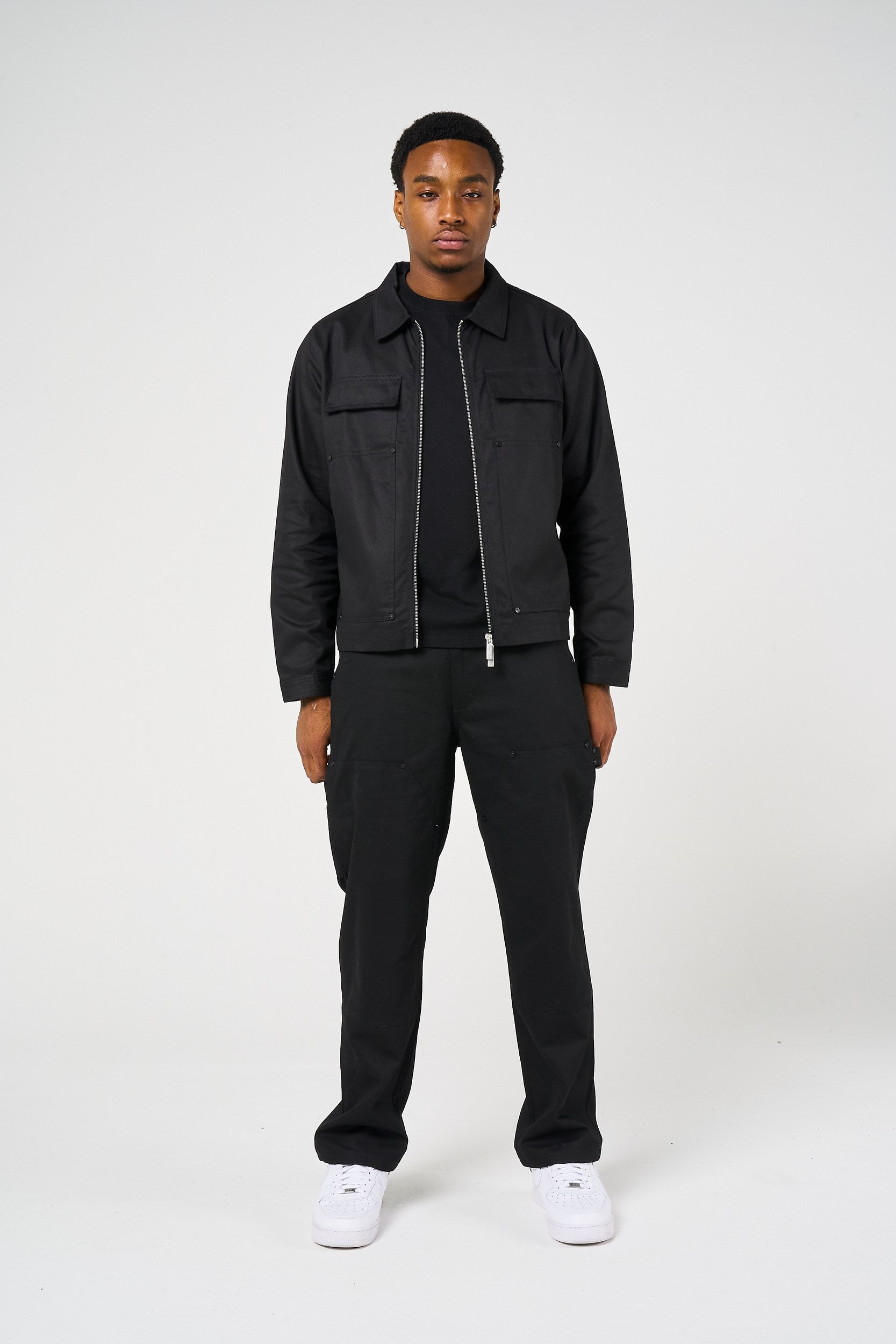 Wyatt Black Twill Overshirt