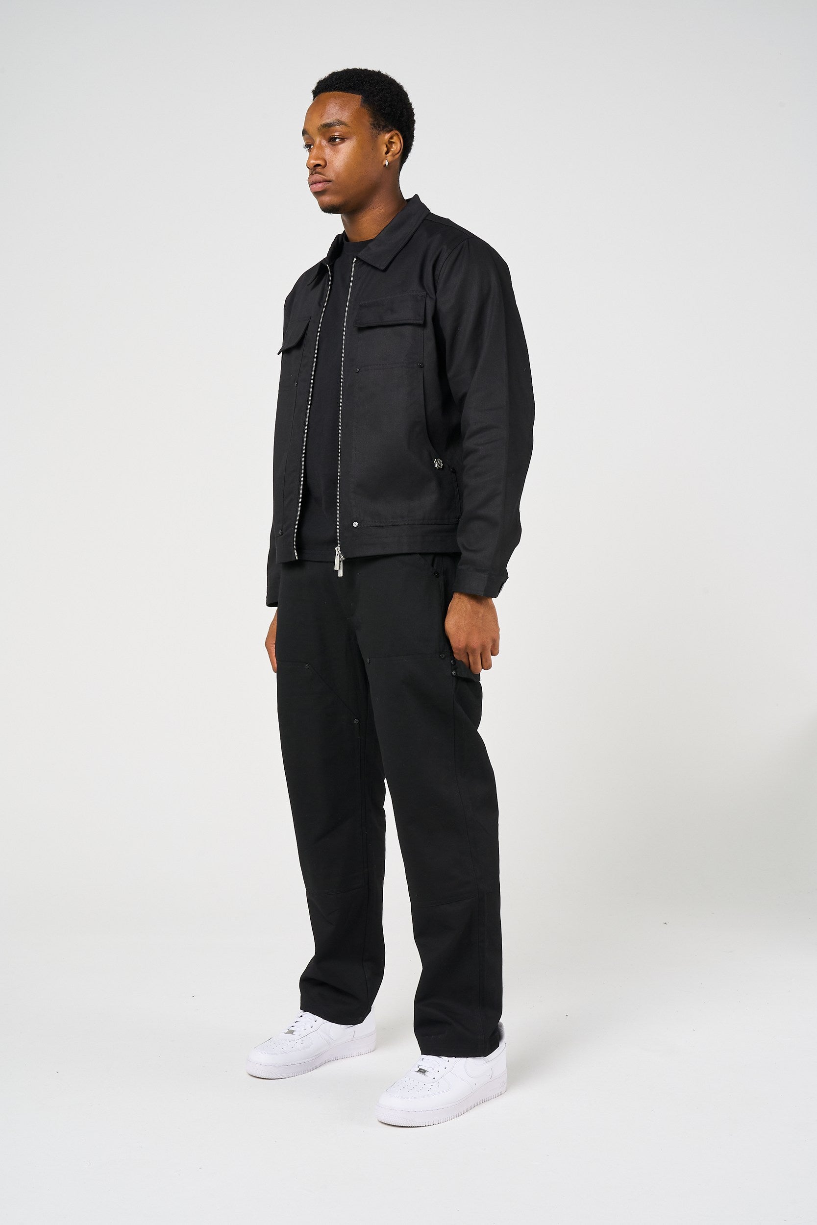 Wyatt Black Twill Overshirt