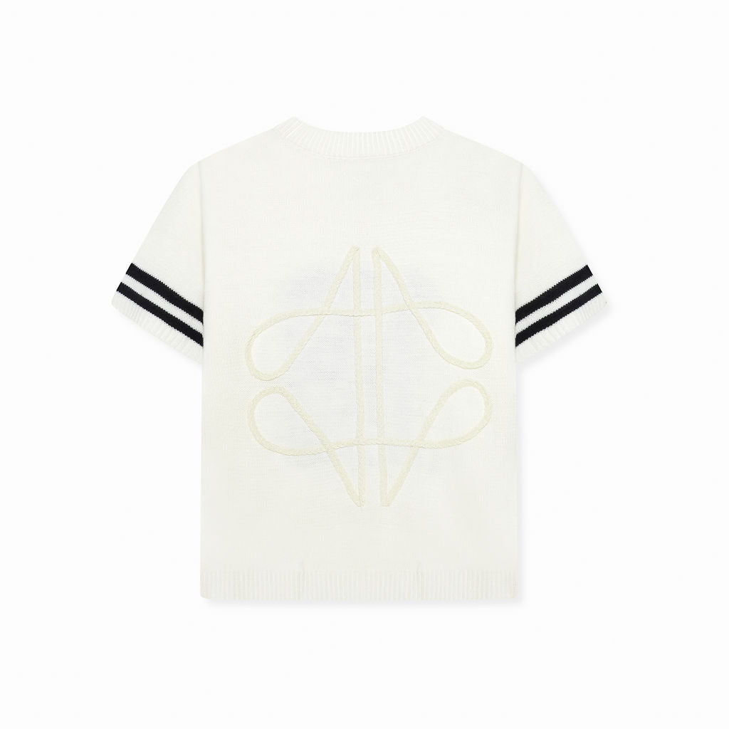 Nantes Gebreide Jersey T-Shirt Wit