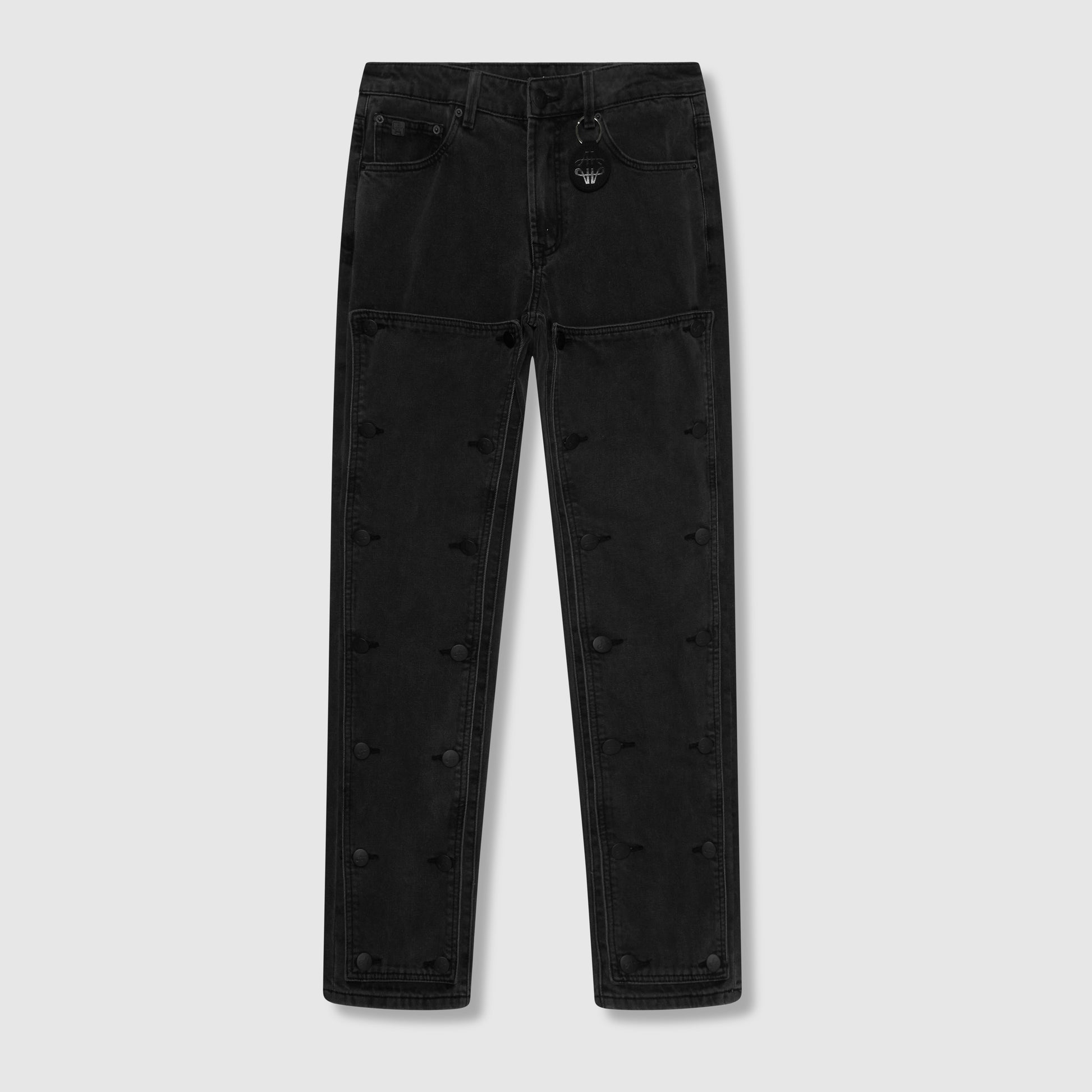 Knox Zwart Gewassen Gepaneerde Jeans