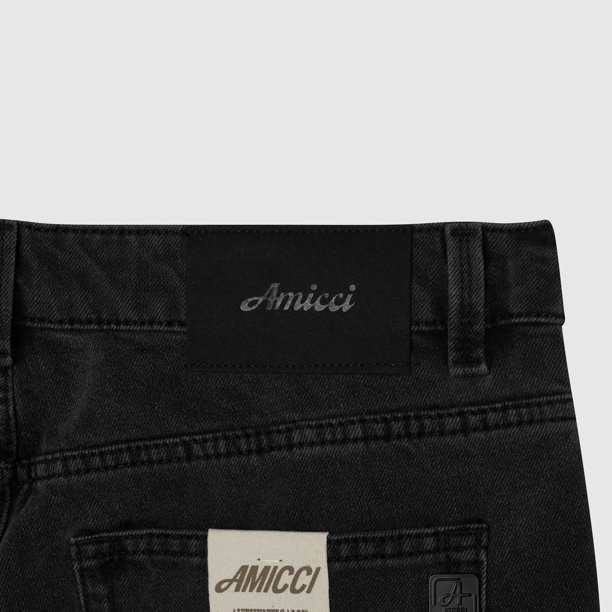 Knox Zwart Gewassen Gepaneerde Jeans
