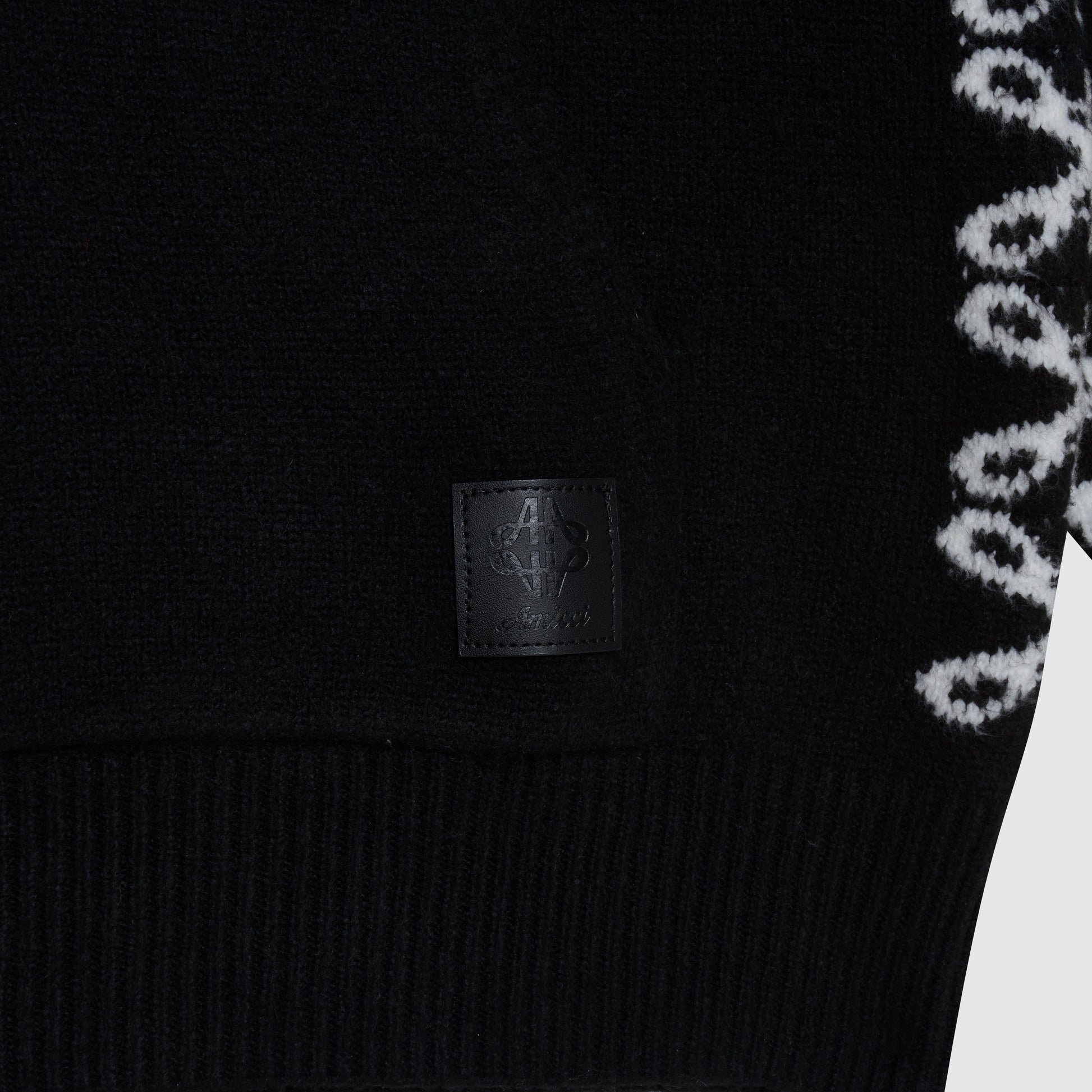 Merino Breiwerk Zwarte Hoodie