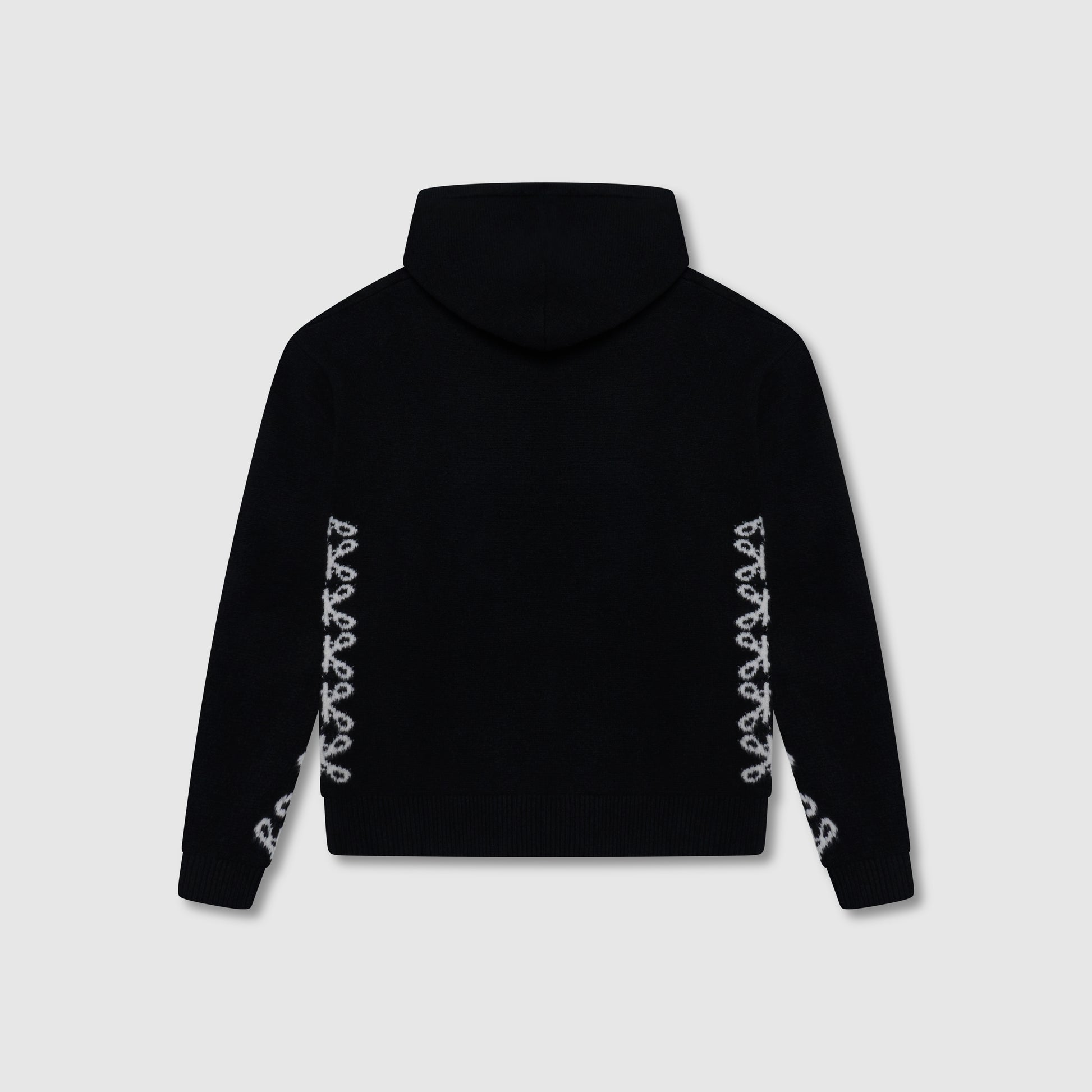 Merino Breiwerk Zwarte Hoodie