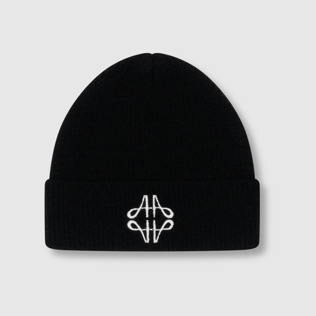Fluffy Emblem Knitted Beanie