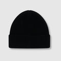 Fluffy Emblem Black Knitted Beanie