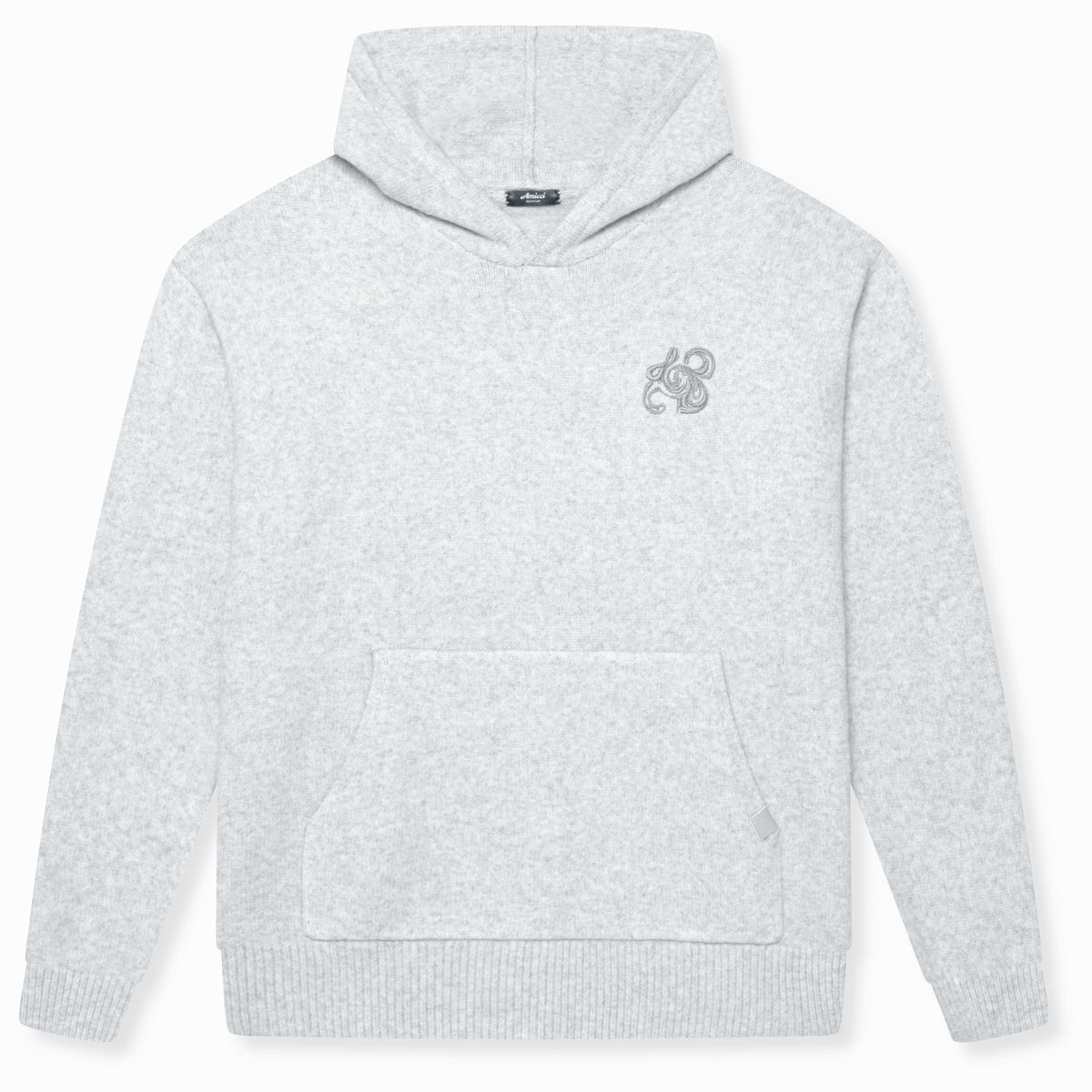 Amos Grijze Gebreide Hoodie