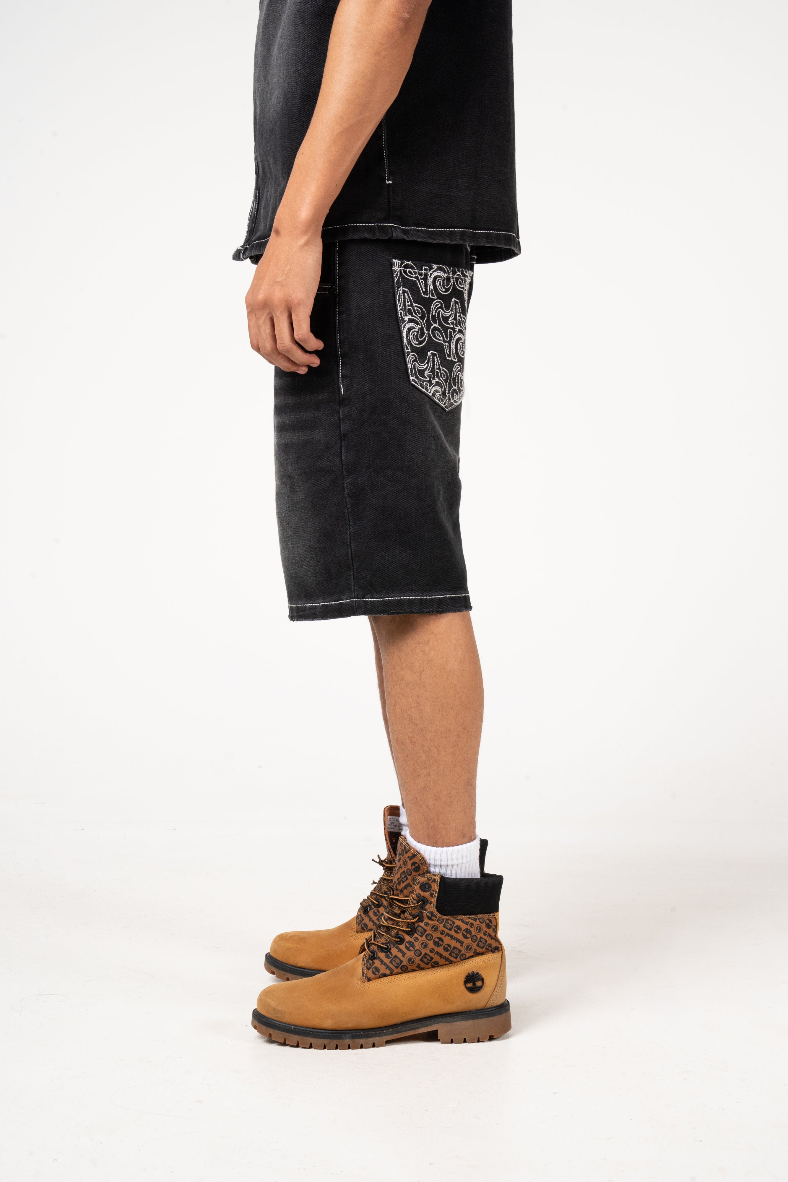 Keshi Denim Shorts Zwart