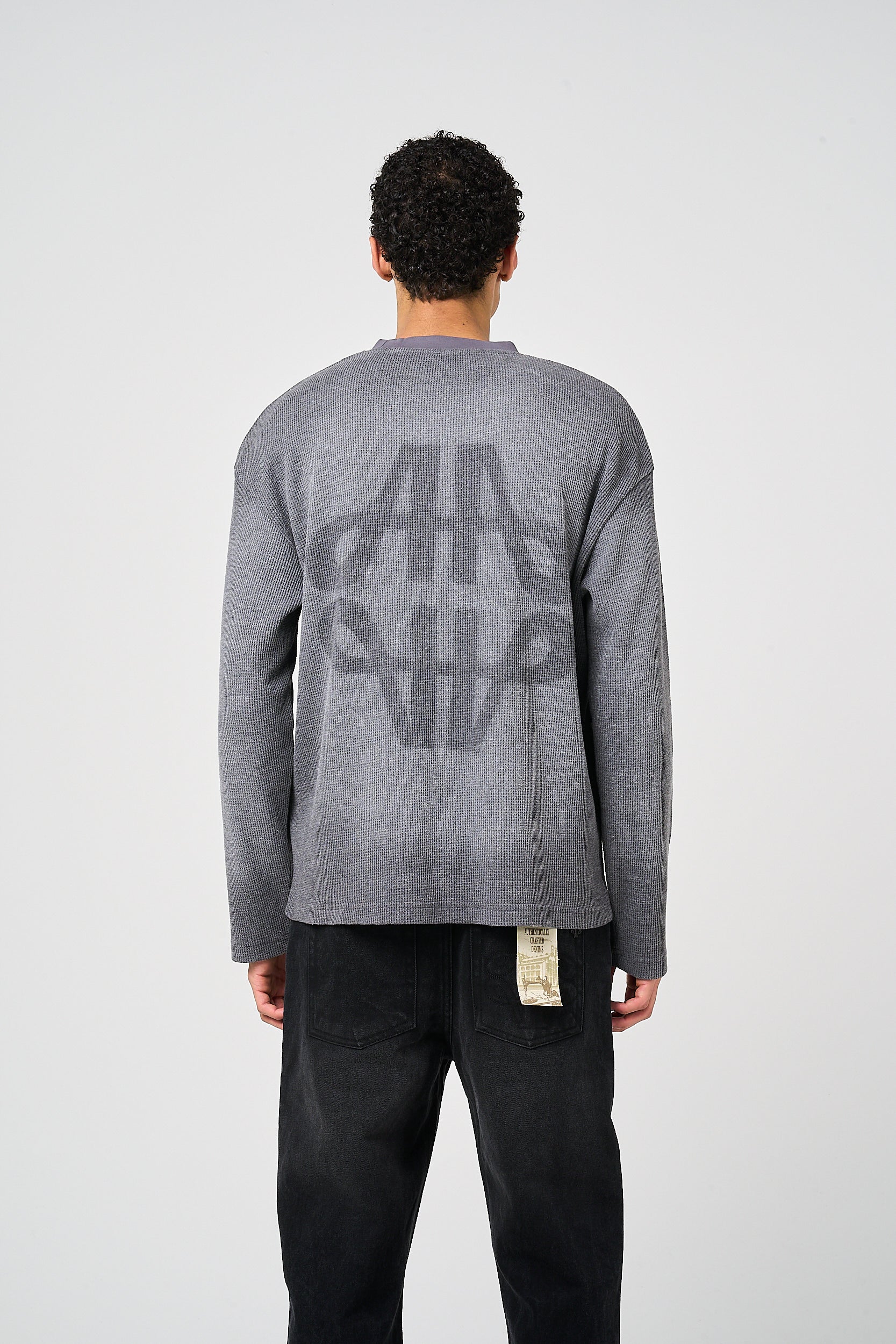 Pandan Grey Waffle Long Sleeve T Shirt