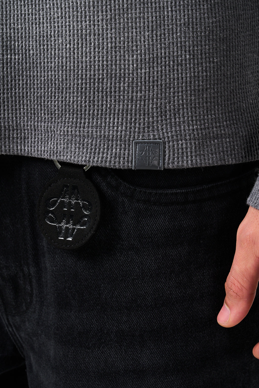 Pandan Grey Waffle Long Sleeve T Shirt