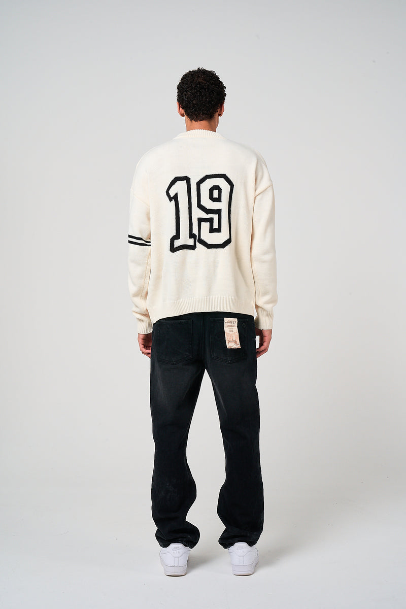 Nantes Long Sleeve White Knitted T Shirt