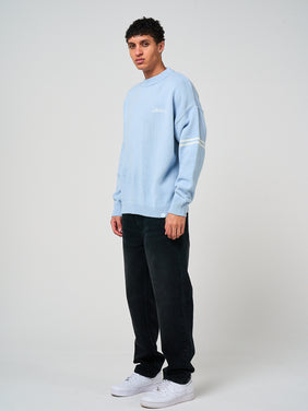 Nantes Gebreid T-shirt met lange mouwen, blauw