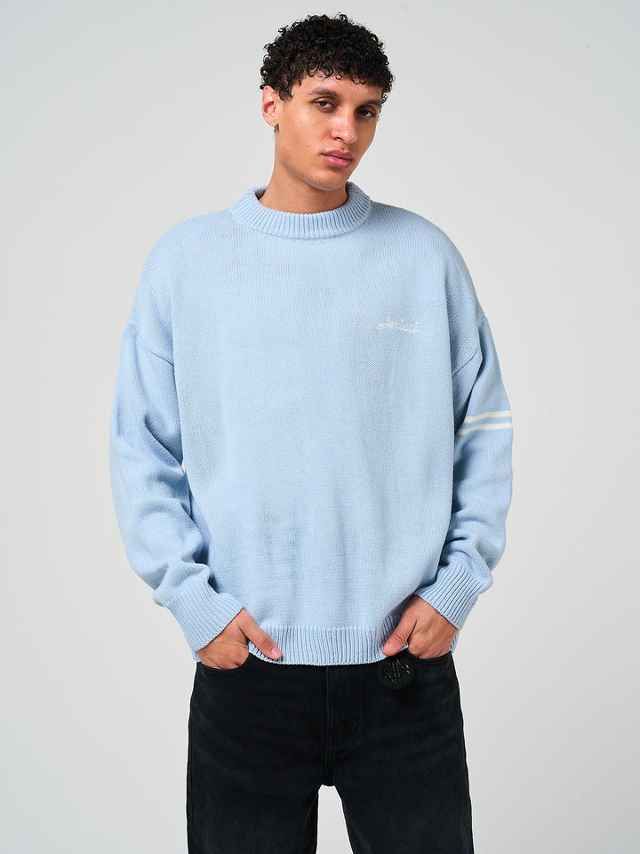 Nantes Long Sleeve Blue Knitted T Shirt