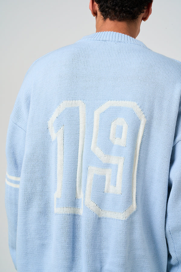 Nantes Gebreid T-shirt met lange mouwen, blauw