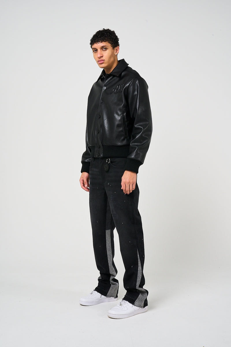 Fulton Leren Varsityjack