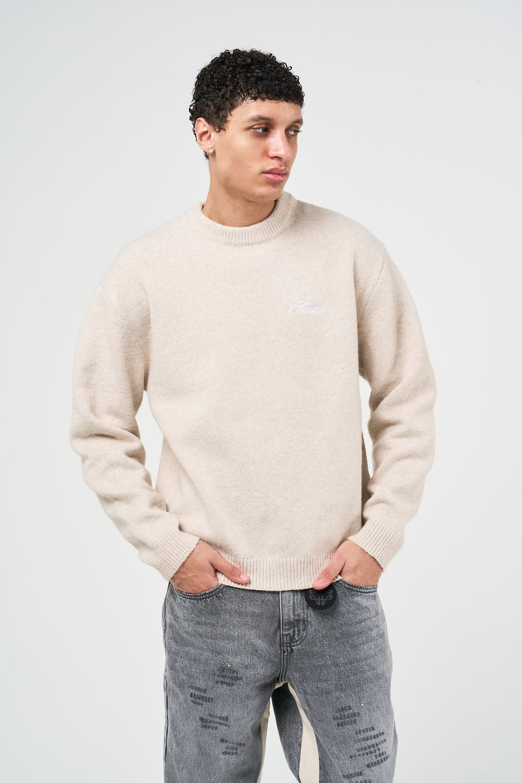 Dexter Beige Knitted Sweatshirt