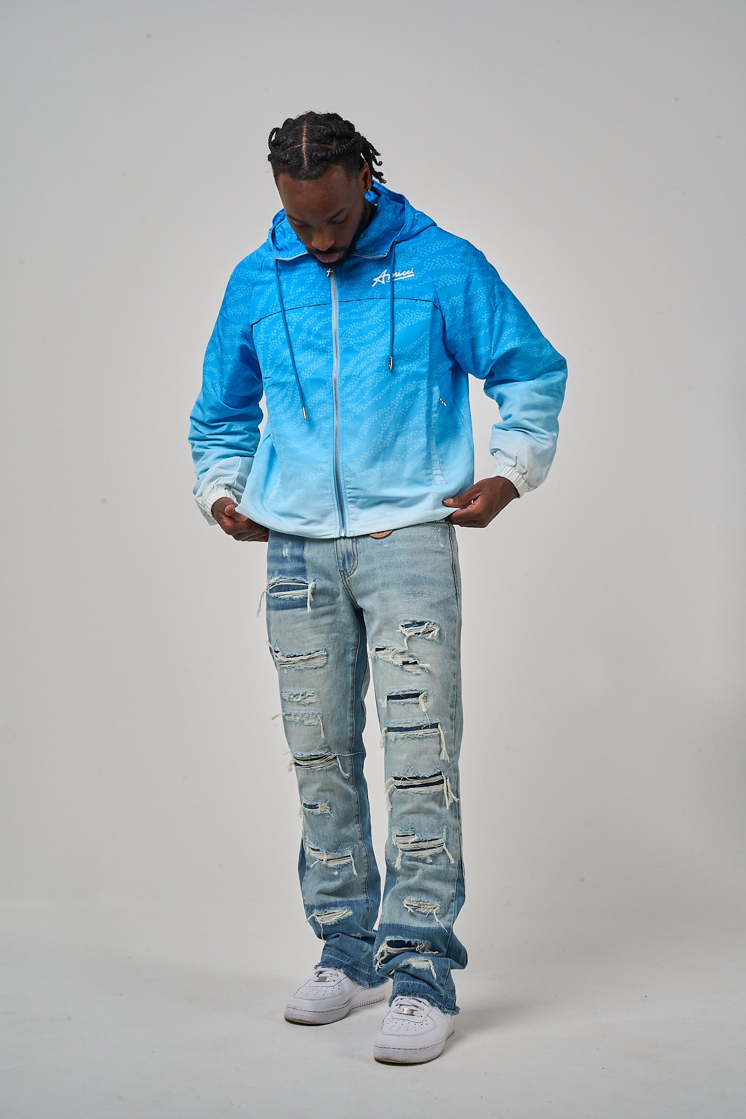 Luciano windjack blauw