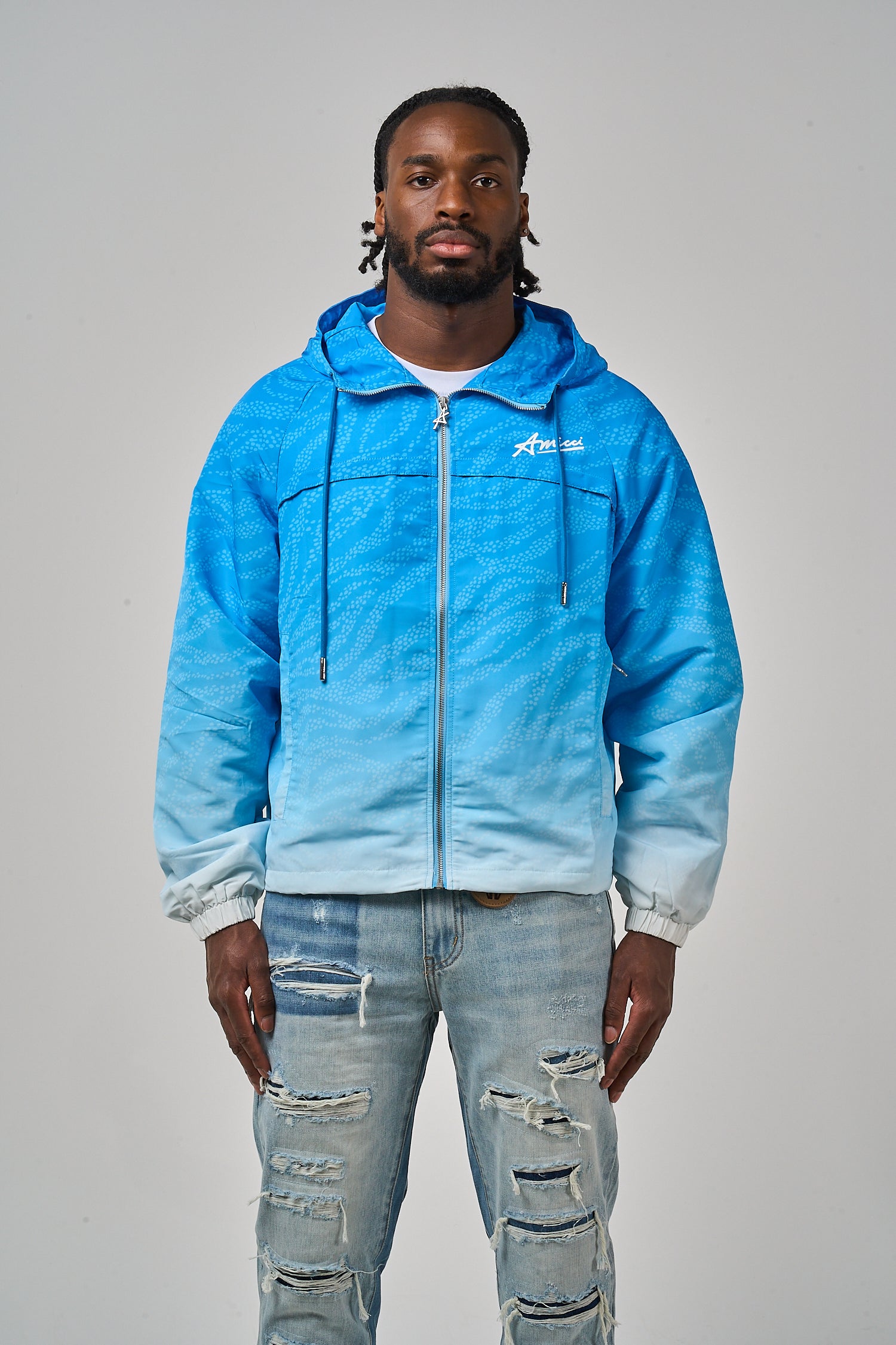 Luciano windjack blauw