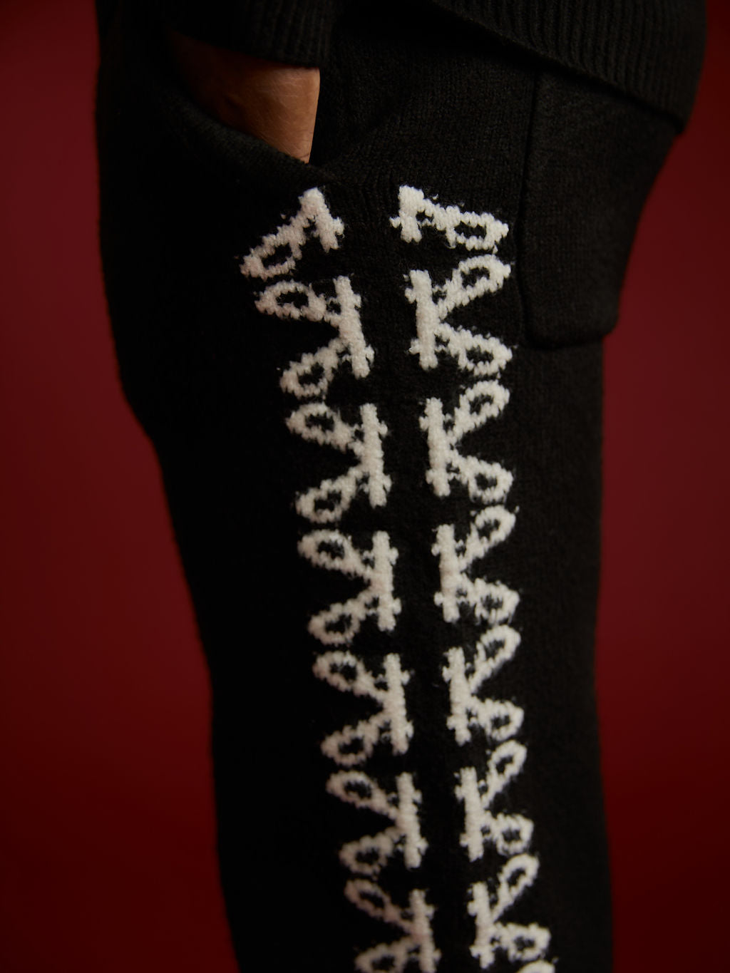 Merino Breiwerk Zwarte Hoodie