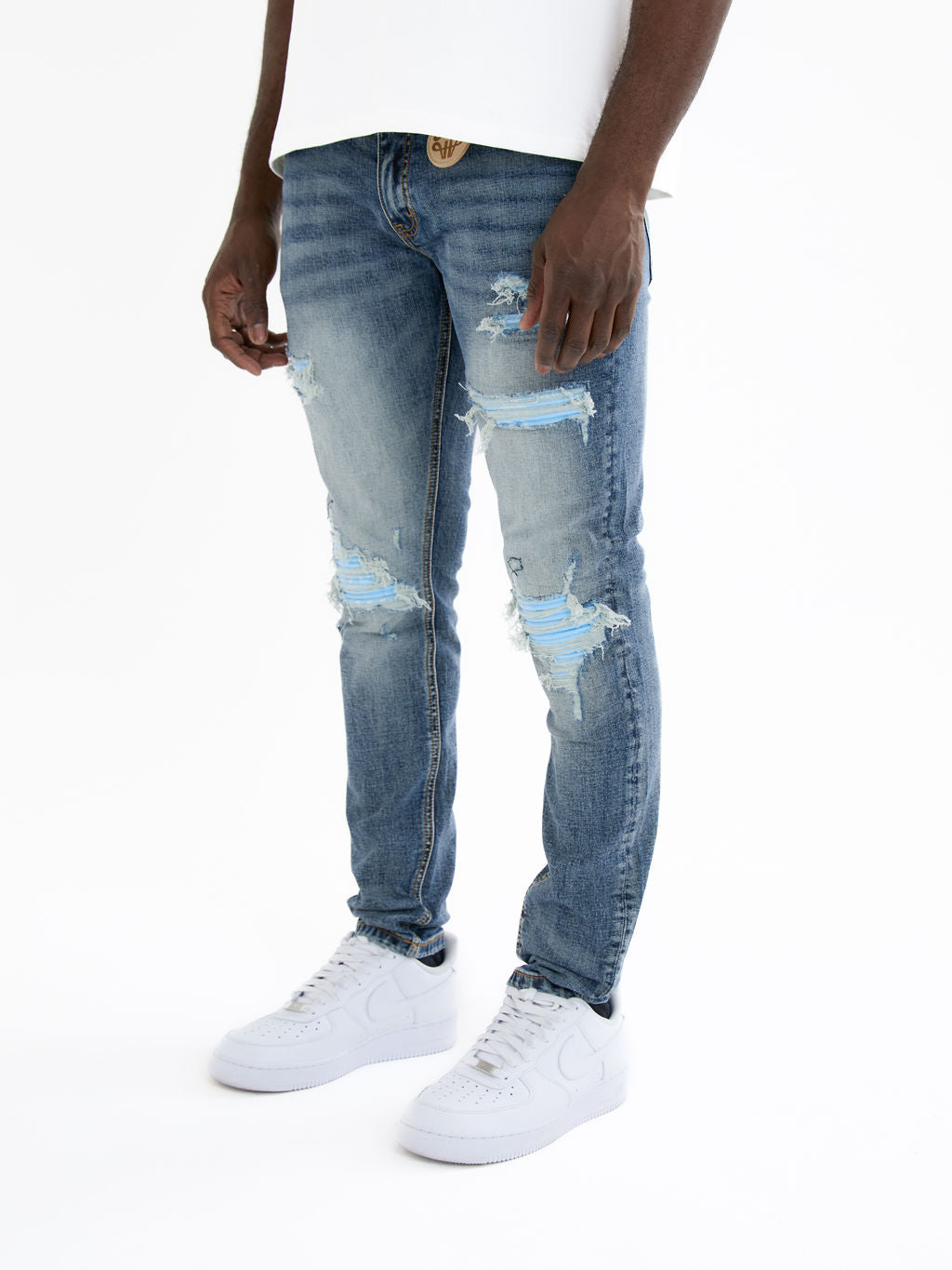 Arlow Blauwe Bandana Skinny Jeans