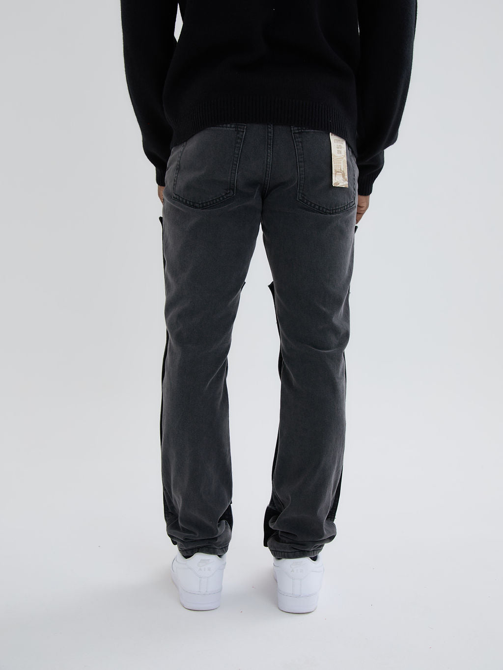 Knox Zwart Gewassen Gepaneerde Jeans