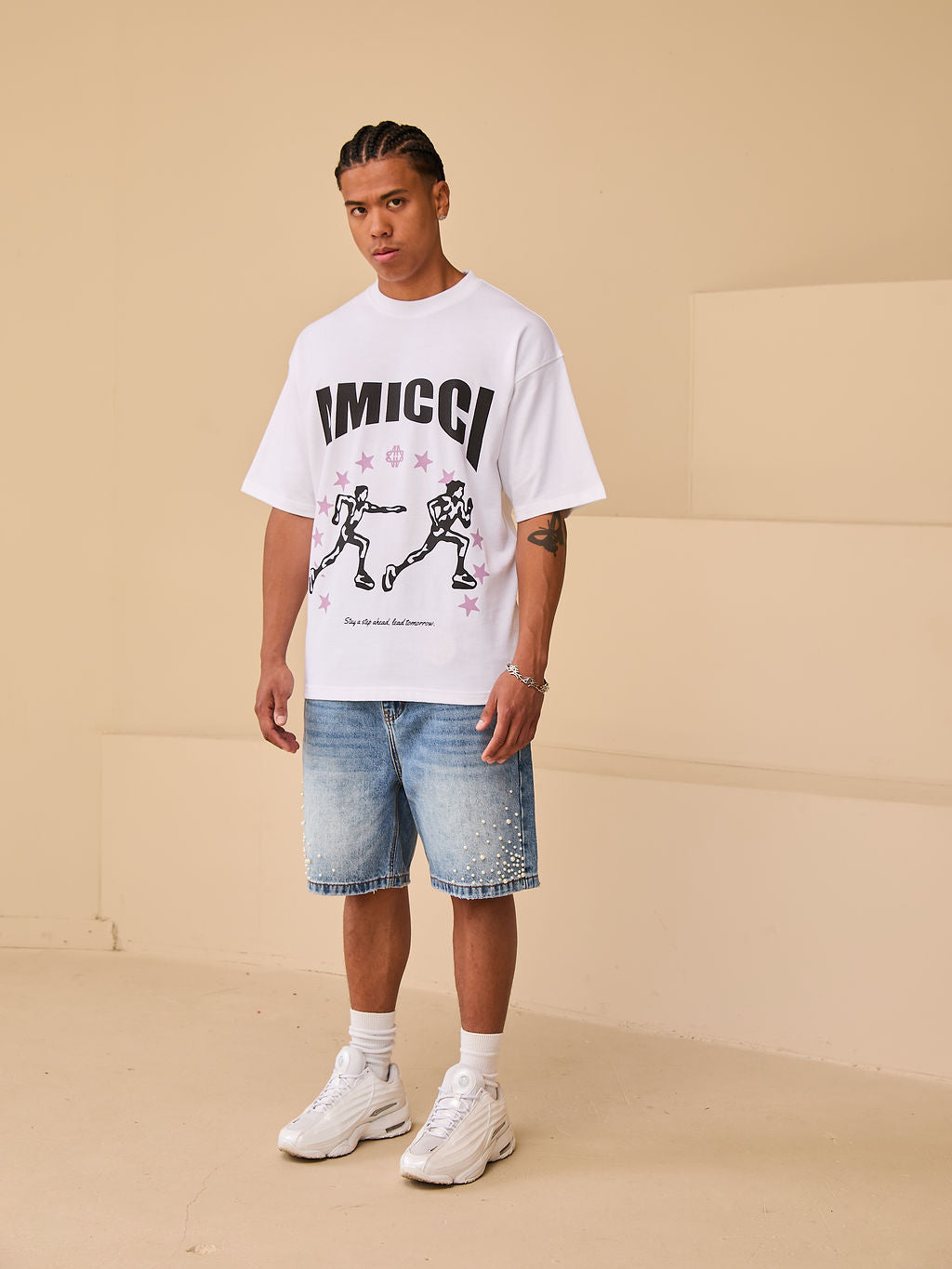 Direction White Graphic T Shirt