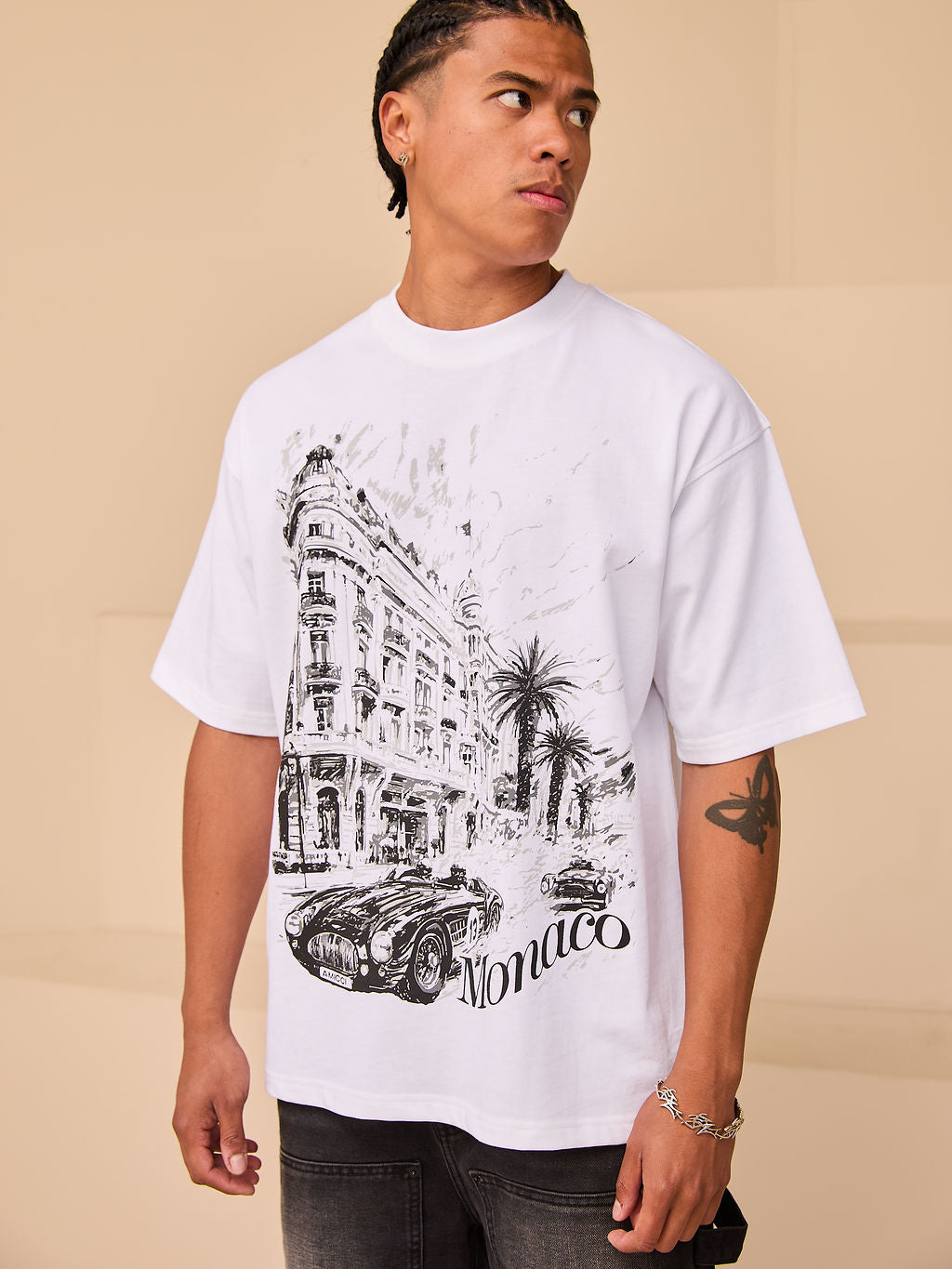 Larvotto Wit Grafisch T-shirt