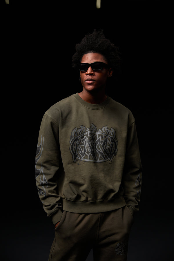 Honova Graphic Crewneck Green