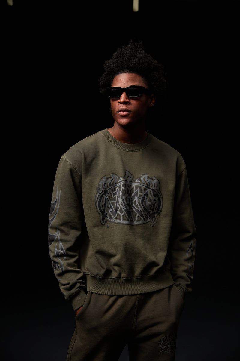 Honova Graphic Crewneck Green