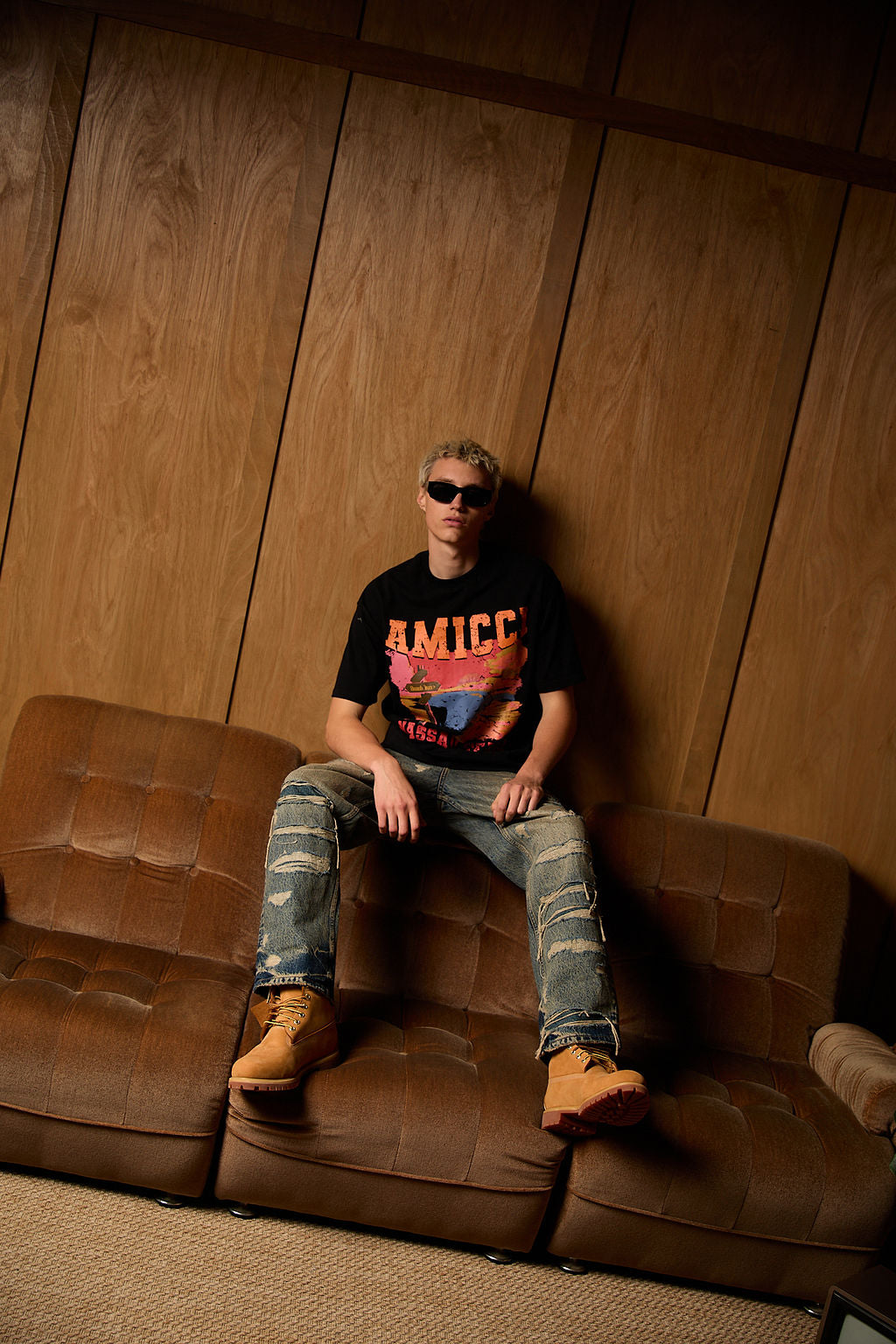 Manuel Heavy Ripped Getinte Blauwe Baggy Jeans