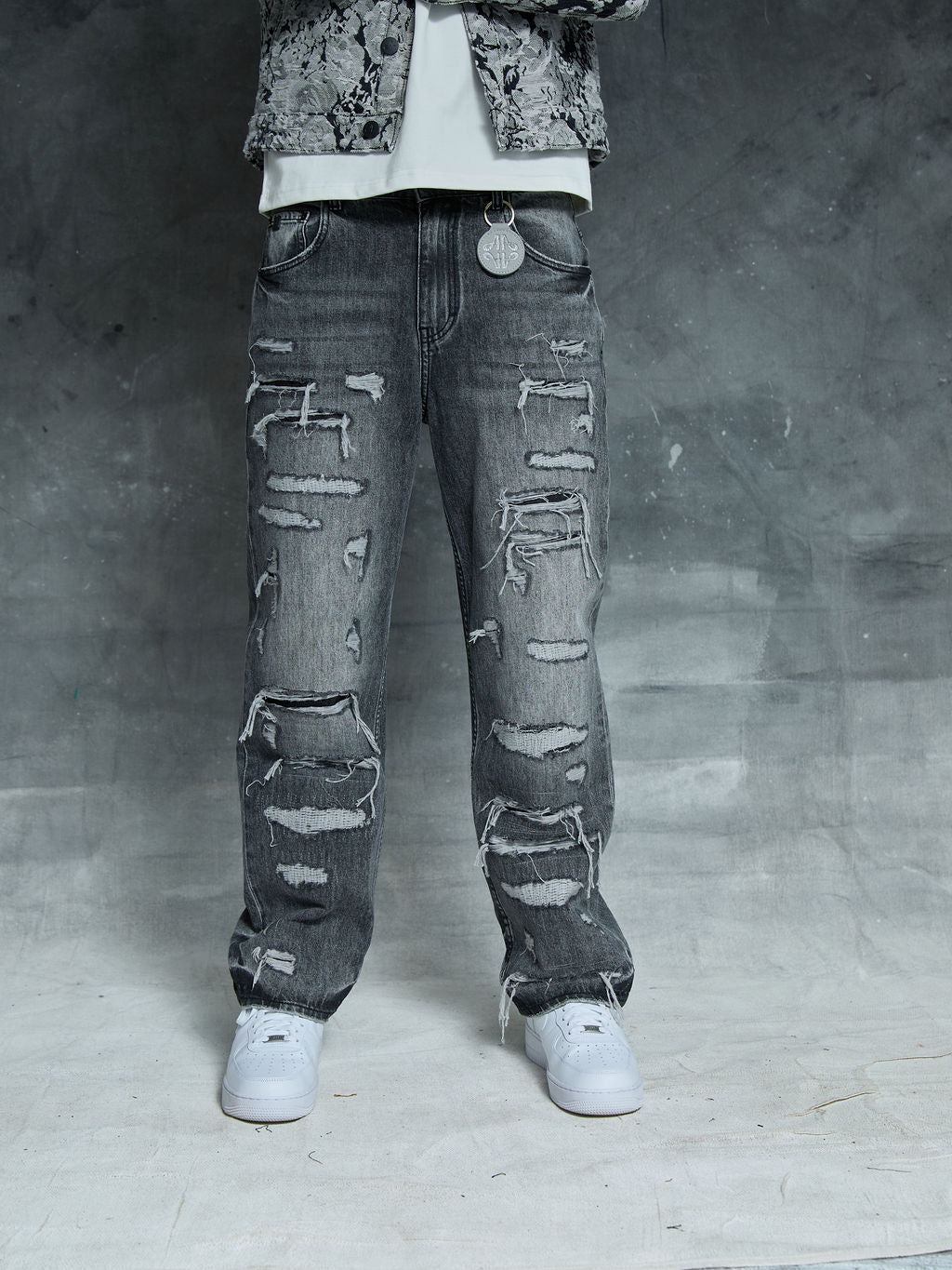 Manuel Grey Gescheurde Jeans