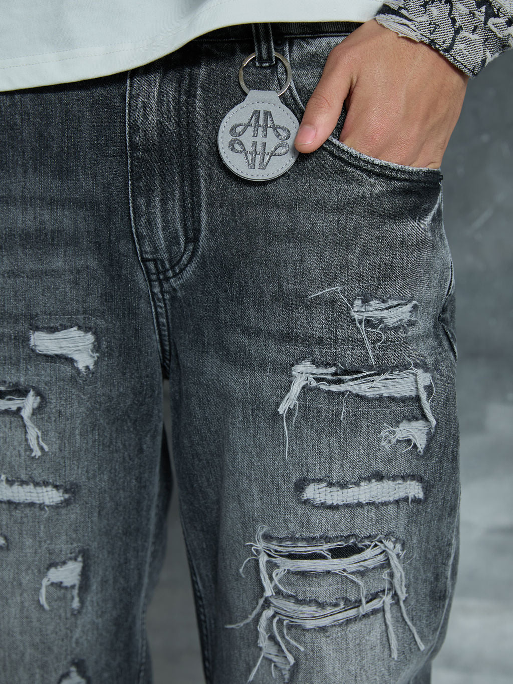 Manuel Grey Gescheurde Jeans